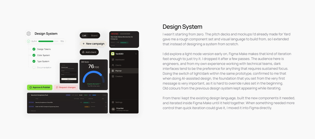 YardGEO case study, design system